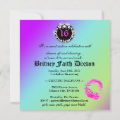 311 Bodacious Zebra Amethyst Rainbow Einladung (Rückseite)