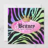 311 Bodacious Zebra Amethyst Rainbow Einladung (Vorderseite)