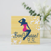 311 Bombshell Silhouette Nautical BlueTheme Einladung (Stehend Vorderseite)