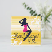 311-Bombshell Silhouette Nautical Theme Einladung (Stehend Vorderseite)