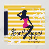 311 Bombshell Silhouette Nautical Theme Lingerie Einladung (Vorne/Hinten)