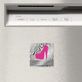 311-Bombshell-Silhouette Zebra Hot Pink Heel Magnet (In Situ (Geschirrspüler))