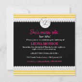 311 Bon Voyage Silhouette Nautical Theme Pink Einladung (Rückseite)