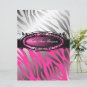 311 Bonbon 16 C'est Luxueux | Pinkzebra-| Einladung (Stehend Vorderseite)