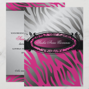 311 Bonbon 16 C'est Luxueux   Pinkzebra-  Einladung