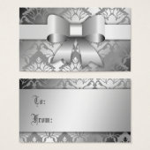 311-Bow-licious Silver Christmas Hang Tag (Vorne & Hinten)