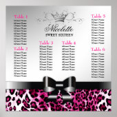 311 Bowlicious Hot Pink Leopard Seating Chart Poster (Vorne)