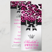 311 Bowlicious Pink-Leopard Menükarte (Vorne/Hinten)