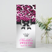 311 Bowlicious Pink-Leopard Menükarte (Stehend Vorderseite)