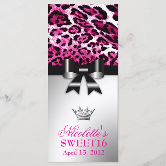 311 Bowlicious Pink-Leopard Menükarte (Vorderseite)