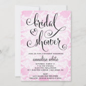 311 Brautparty-rosa Spitze-Duschen-Einladung Einladung (Vorderseite)