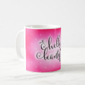 311 Brunnen-hallo schönes Rosa mit der Kaffeetasse (Vorderseite Links)