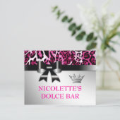 311 Buglicious, Hot-Pink-Leopard-Tischkarte Postkarte (Stehend Vorderseite)