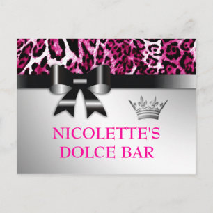 311 Buglicious, Hot-Pink-Leopard-Tischkarte Postkarte