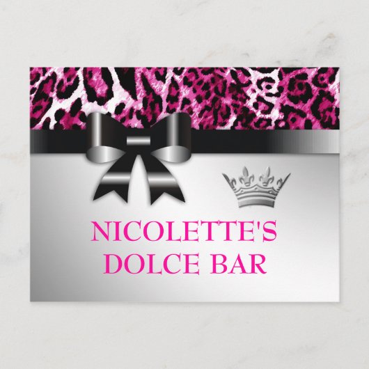 311 Buglicious, Hot-Pink-Leopard-Tischkarte Postkarte (Vorderseite)