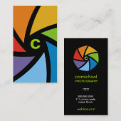 311-CAMERA BEREITEN | BUNTES GRÜN vor Visitenkarte (Vorne/Hinten)