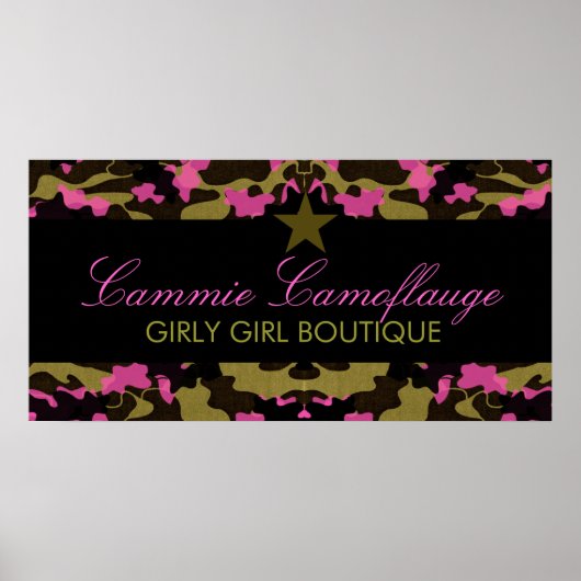 311 Camouflage Star Pink Banner Poster (Vorne)