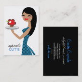 311 Candie das Kuchen-Süsse-blaue Schwarze gerade Visitenkarte (Vorne/Hinten)