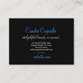 311 Candie das Kuchen-Süsse-blaue Schwarze gerade Visitenkarte (Rückseite)