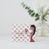 311 Candie Kuchen-Süsse-rotes gerades schwarzes Visitenkarte (Stehend Vorderseite)