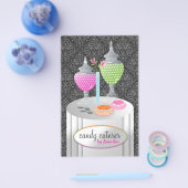311-Candy Caterer | Grau Damask Flyer (Einzeln)