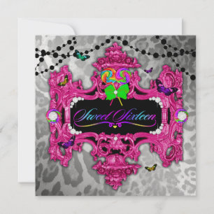 311 Candy Wonderland Pink Leopard Metallic Einladung