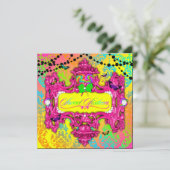 311 Candy Wonderland Pink Sweet 16 Einladung (Stehend Vorderseite)