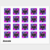 311 Candy Wonderland Zebra Quadratischer Aufkleber (Blatt)