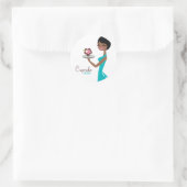 311 Carmella der Cupcake Süsse Geschenkboxen Blau Runder Aufkleber (Tasche)