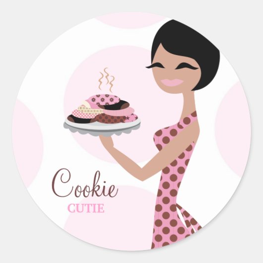 311-Carmella die Süsse Cookie Feuerzeug 2 Aufklebe Runder Aufkleber (Vorderseite)