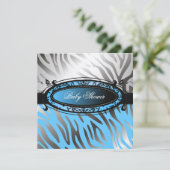 311-C'est Luxueux | heißes Momma rosa Baby Zebra-| Einladung (Stehend Vorderseite)