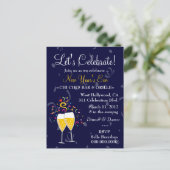 311-CHAMPAGNE-FEIERSCHLAG EINLADUNGSPOSTKARTE (Stehend Vorderseite)