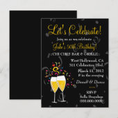 311-CHAMPAGNE-FEIERUNG EINLADUNGSPOSTKARTE (Vorne/Hinten)