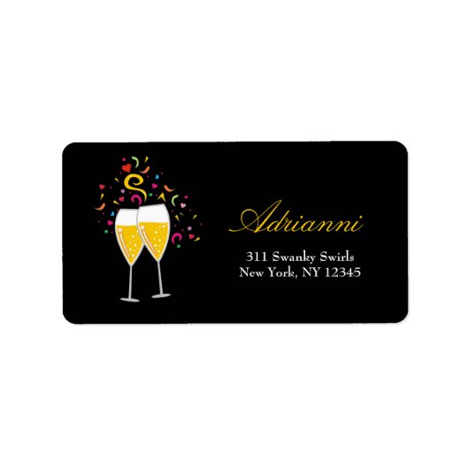 311-Champagne Toast Address Labels Adressaufkleber (Vorne)