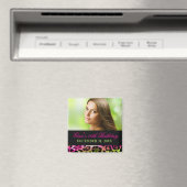 311 Chic Hot Pink Limon Leopard Bow Save the Date Magnet (In Situ (Geschirrspüler))