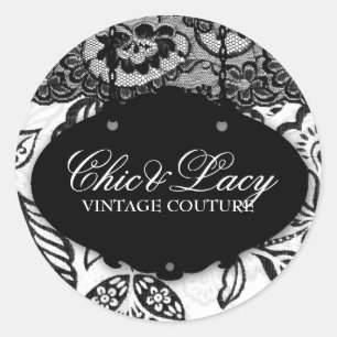 311 Chic und Lacey Schwarz und Weiß Runder Aufkleber