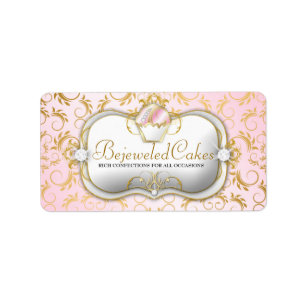 311-Ciao Bejeweled Bella backt rosa Hintergrund Adressaufkleber