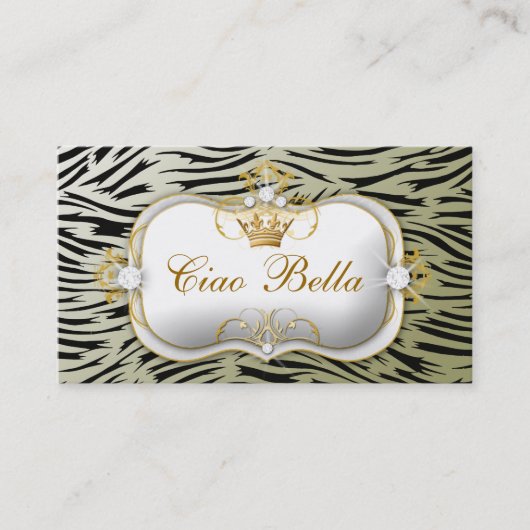 311 Ciao Bella angesagtes Zebra-Moos Visitenkarte (Vorderseite)