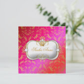 311 Ciao Bella Golden Cherry Cake Kiss Einladung (Stehend Vorderseite)