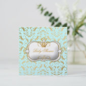 311 Ciao Bella Golden Divine Blue Baby Dusche Einladung (Stehend Vorderseite)