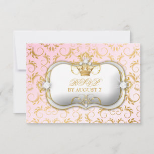 311 Ciao Bella Golden Divine Rosa Babyparty RSVP Karte