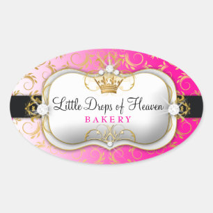 311 Ciao Bella goldenes göttliches Rosa Ovaler Aufkleber