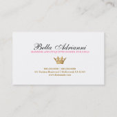 311-Ciao Bella goldenes göttliches Rosa Visitenkarte (Rückseite)