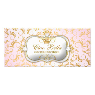 311 Ciao Bella goldenes göttliches Rosa Werbekarte