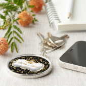 311 Ciao Bella goldenes göttliches Schwarzes Schlüsselanhänger (Seite)