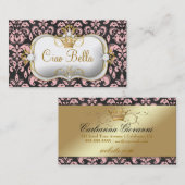 311 Ciao Bella Holzkohlen-Pfirsich-Damast Visitenkarte (Vorne/Hinten)