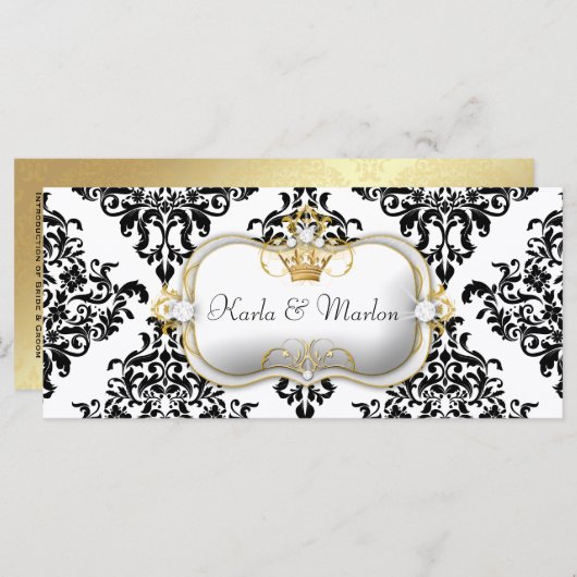 311 Ciao Bella Lovey Dovey Damask Hochzeitsprogram Programm (Vorne/Hinten)
