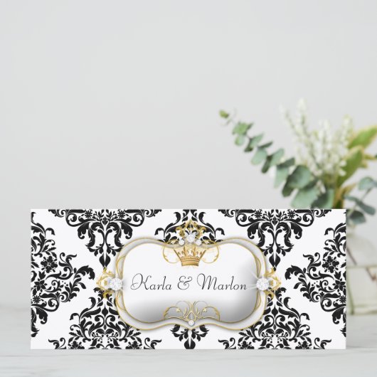 311 Ciao Bella Lovey Dovey Damask Hochzeitsprogram Programm (Stehend Vorderseite)