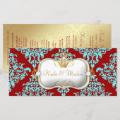311 Ciao Bella Lovey Dovey Damask Hochzeitsprogram Programm (Vorne/Hinten)