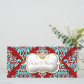 311 Ciao Bella Lovey Dovey Damask Hochzeitsprogram Programm (Stehend Vorderseite)